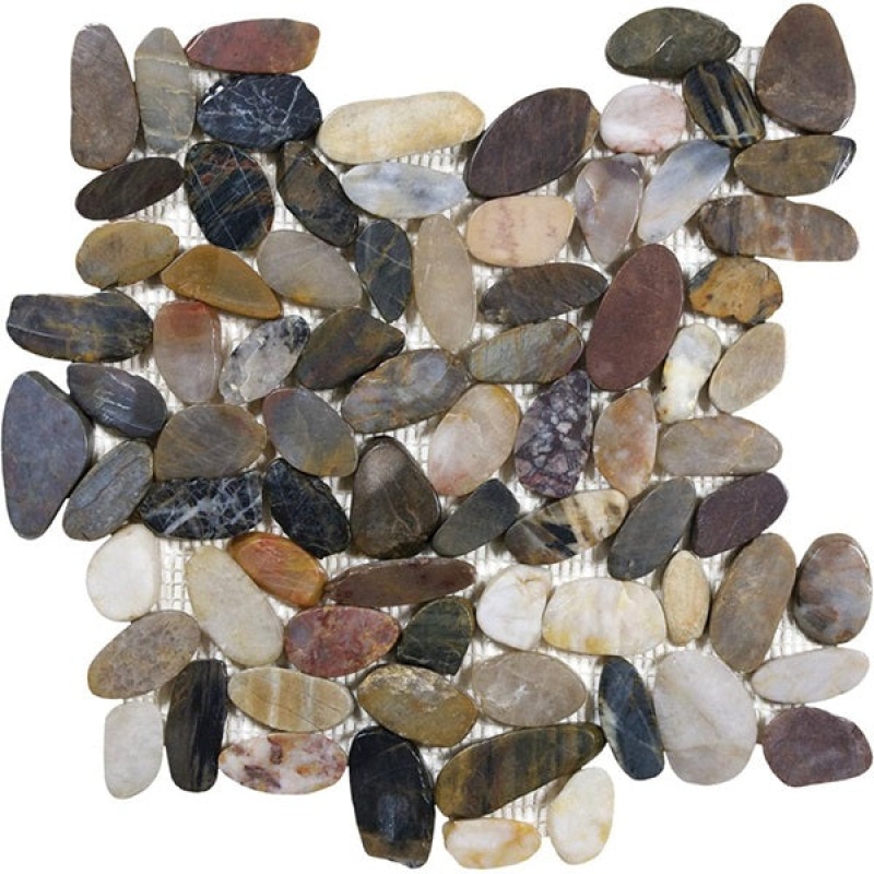 Tesoro Aquatica Ocean Stone Sliced Tiger Eye Natural Stone Mosaic – Pebble – Matte