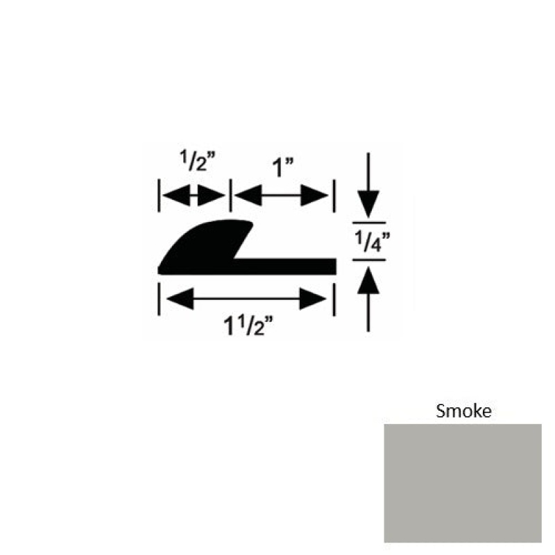 Roppe Solid 35 Smoke Rubber Underlap Carpet Edge