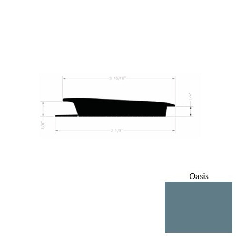 Solid 75 Oasis Rubber Rolling Traffic Transition - 3 1/8" X 9 Ft (108") X 3/8" - 1/4"