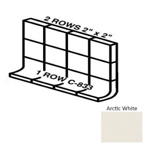 Keystones Unglazed Mosaic Arctic White Porcelain Wall Trim