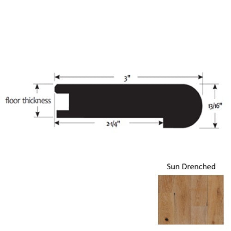 Timberbrushed Silver Sun Drenched Hardwood Moulding / Trim - 3" X 90" Flush Stair Nose - Urethane & Aluminum Oxide