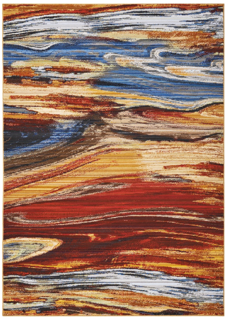 Chroma Crm04 Lava Flow Wool Blend Modern Area Rug