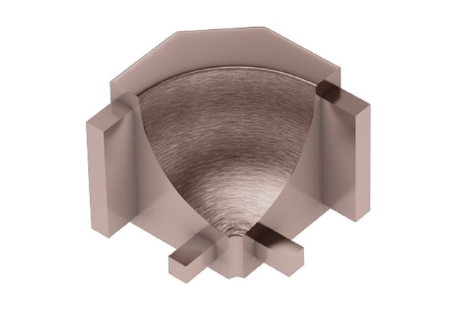 Dilex Ahk 90 Degree Inside Corner Metal Tile Edging Trim - Brushed Copper Anodized Aluminum - 1/2" X 1"