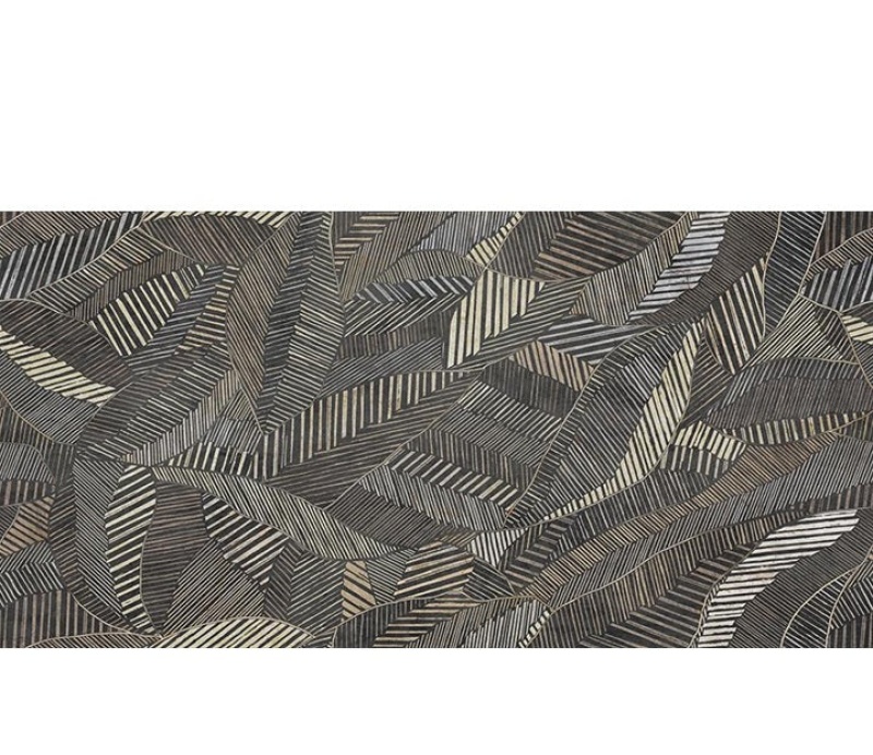 Tinsel Brown Leaf Porcelain Tile - Glossy - 24" X 48"