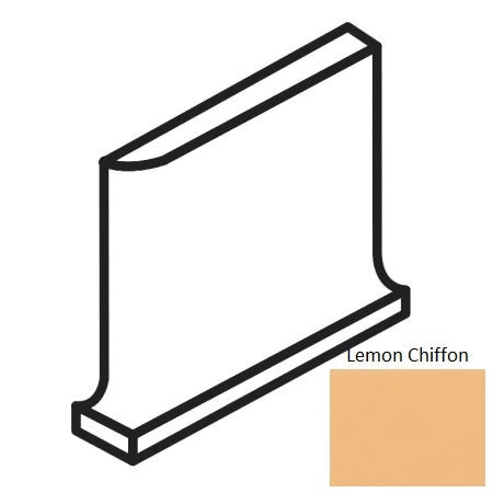 Bright & Matte Lemon Chiffon Ceramic Wall Trim - 4 1/4" X 4 1/4" Cove Base Outcorner - Glossy