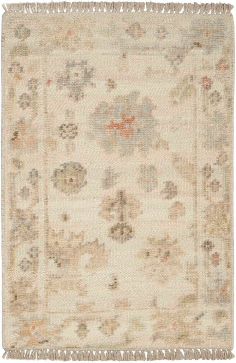 Whispers Ivory Wool Blend Traditional Area Rug