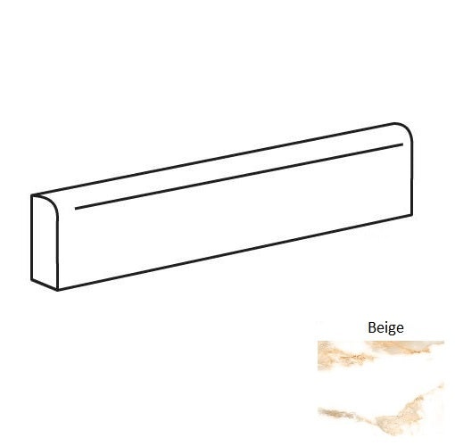 Crash Beige Porcelain Floor & Wall Trim - 3" X 24" Bullnose