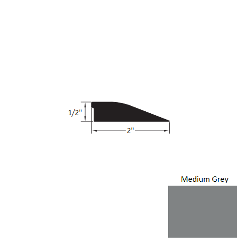 Johnsonite Medium Grey Vinyl Moulding / Trim - 1/2" X 12 Ft (144") Carpet Reducer - Carpet Reducer