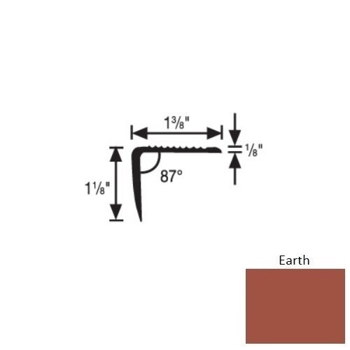 Flextones Earth Vinyl 189 Top Set Stair Nosing - 1 3/8" X 12 Ft - Thermoplastic