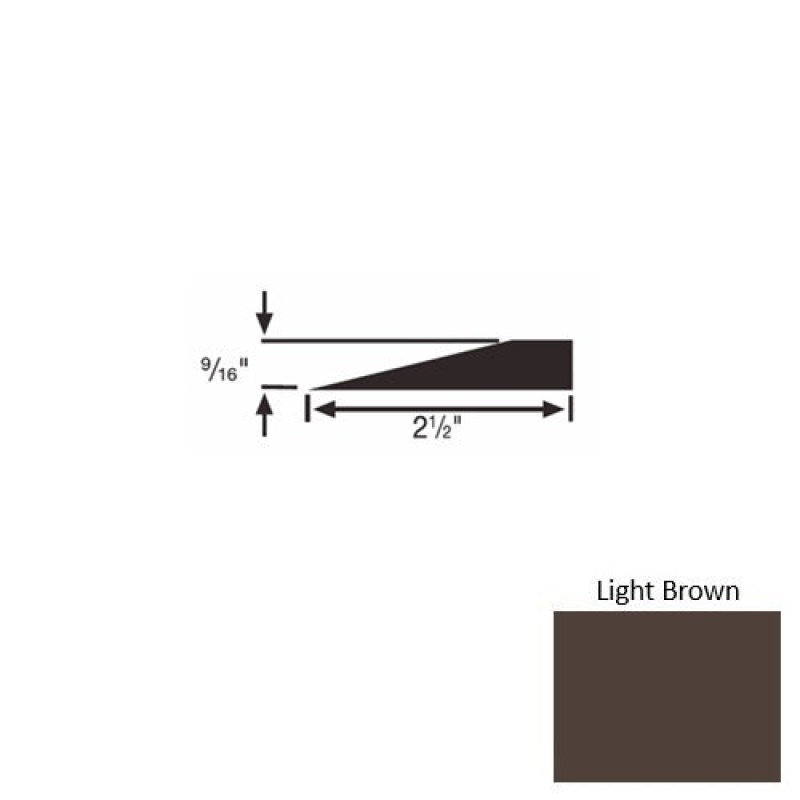 Solid 49 Light Brown Rubber Transitional Reducer - 2 1/2" X 9 Ft (108") X 9/16"
