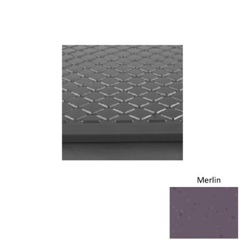 Symmetry 30 Merlin Rubber (Sq) With Galley Red Abrasive Strip Stair Tread With Dupont Kevlar - Textured