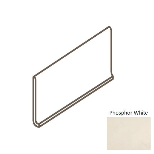 Ironcraft Phosphor White Porcelain Floor & Wall Trim - 6" X 12" Cove Base - Unpolished