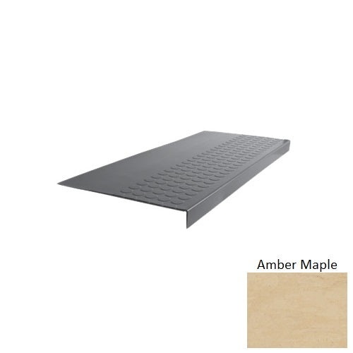 Evolving Styles Wood Elements Amber Maple Type 701E Distinct Designs Rubber - 15" X 72" Stair Tread - Rgt Radial Ii Raised Disc Design
