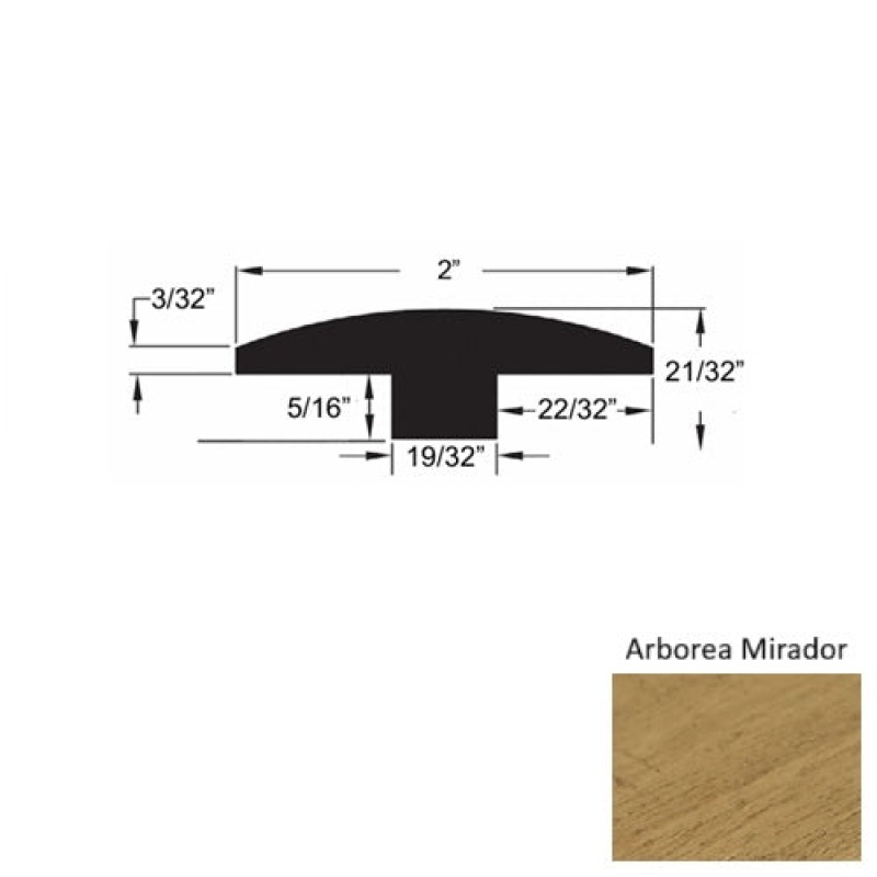 Castillo Arborea Mirador Hardwood Moulding / Trim - 2" X 78" T Molding - Urethane