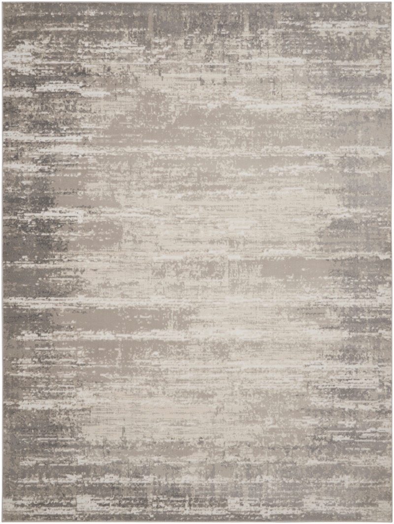 Cyrus Cyr04 Ivory / Grey Polypropylene Modern Area Rug 10 Ft x 14 Ft