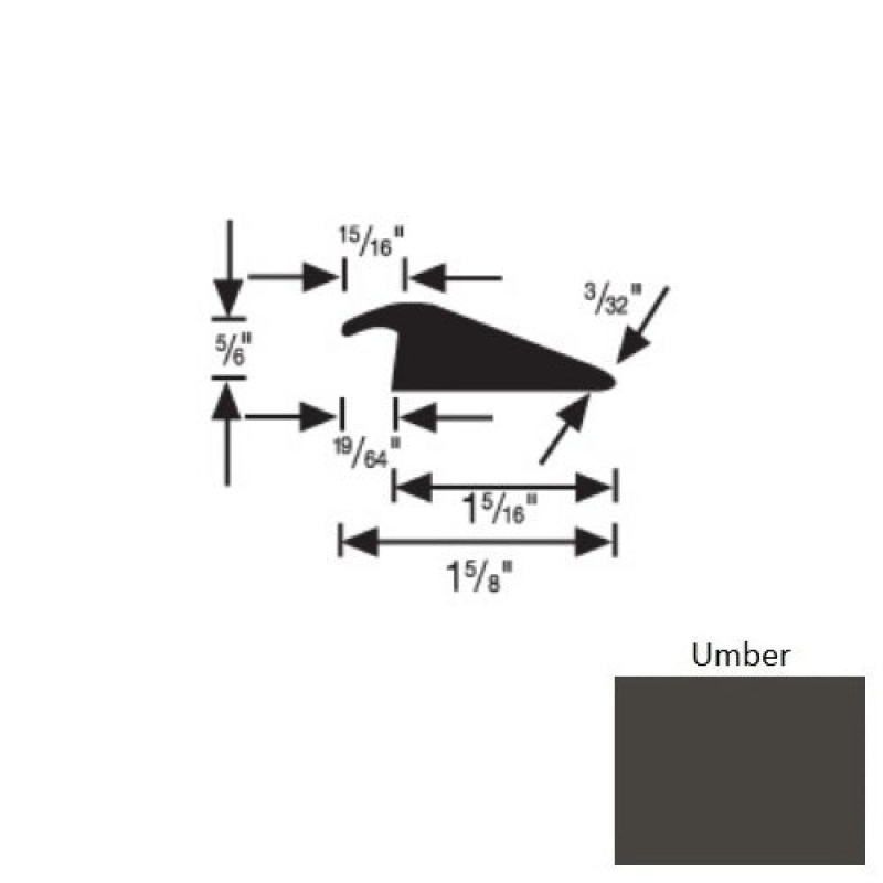 Flextones Umber Vinyl 158 Carpet Edge Reducer With Lip
