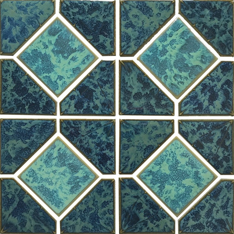 Aquatica Reflection Gulf Blue Akron Porcelain Mosaic