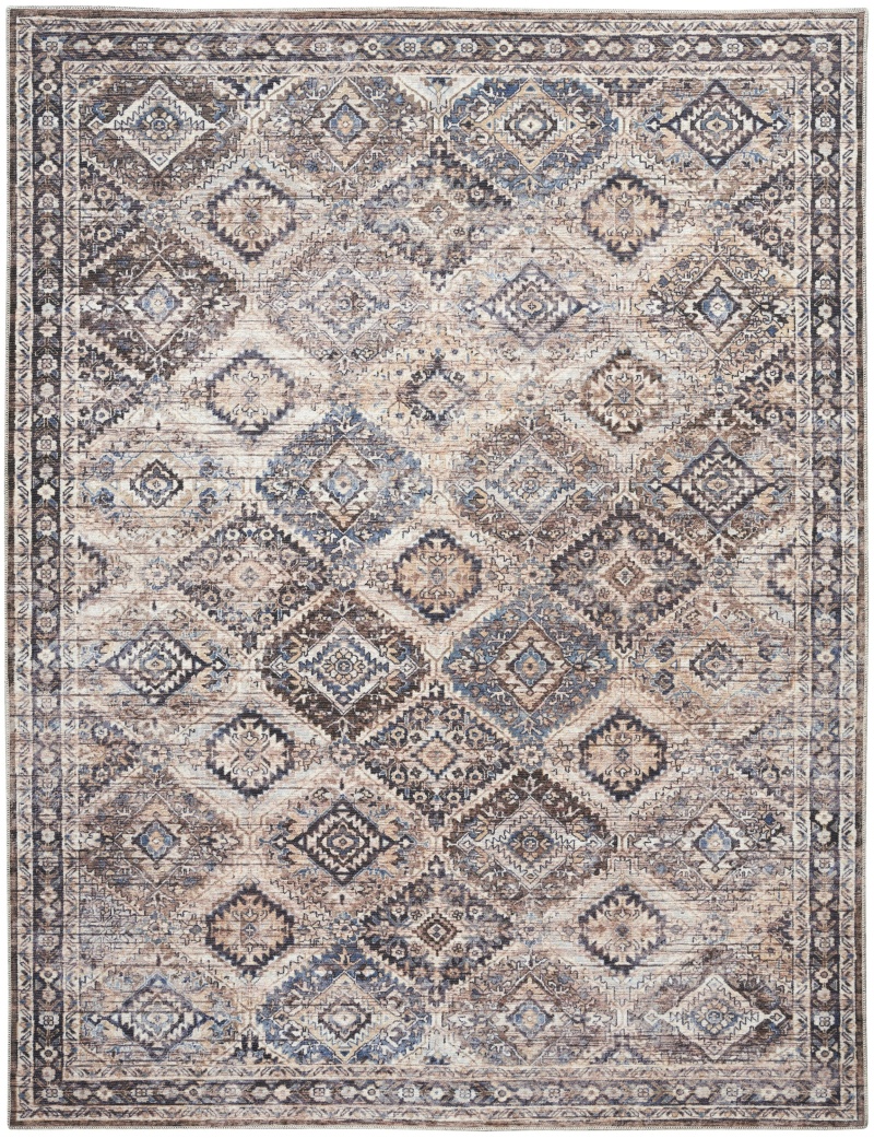 Machine Washable Series 1 Sr103 Ivory / Latte Area Rug