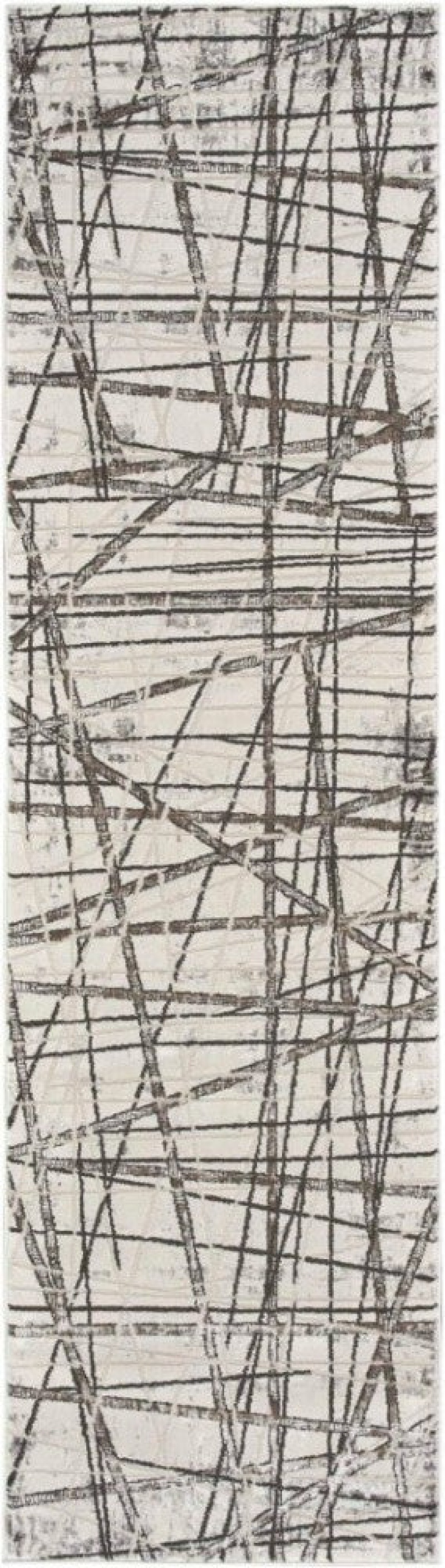 Desire Grey Silver Dsr03 Polyester Contemporary Area Rug - 8 Ft Runner - Grey Silver