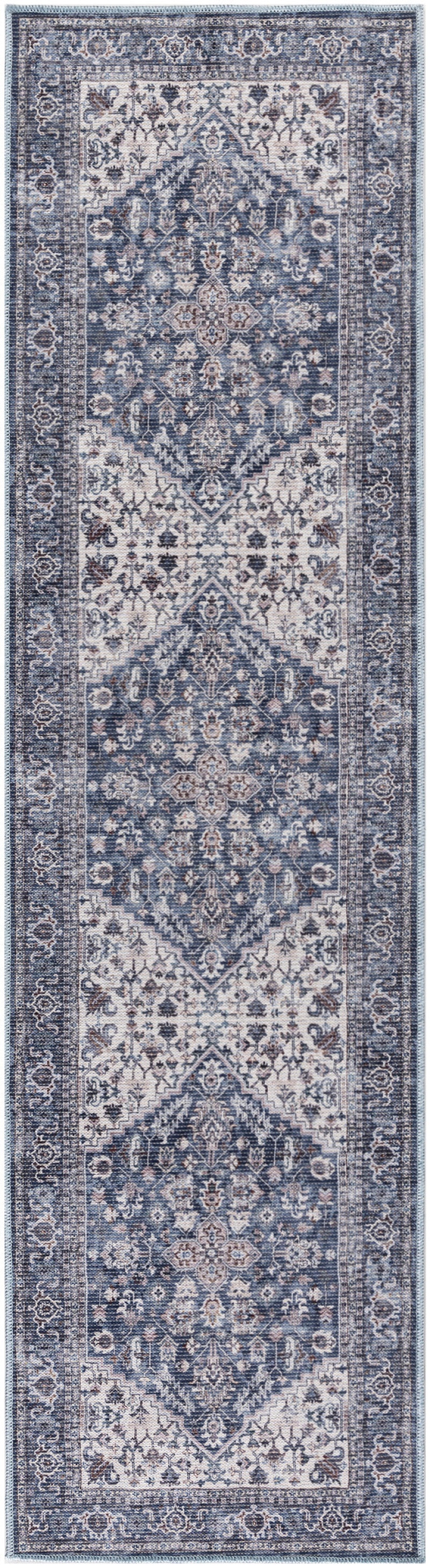 Machine Washable Series 1 Sr104 Navy Ivory Area Rug