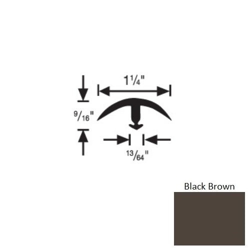 Flextones Black Brown Vinyl 161 Snap Down Edging - 1 1/4" X 12 Ft - Thermoplastic