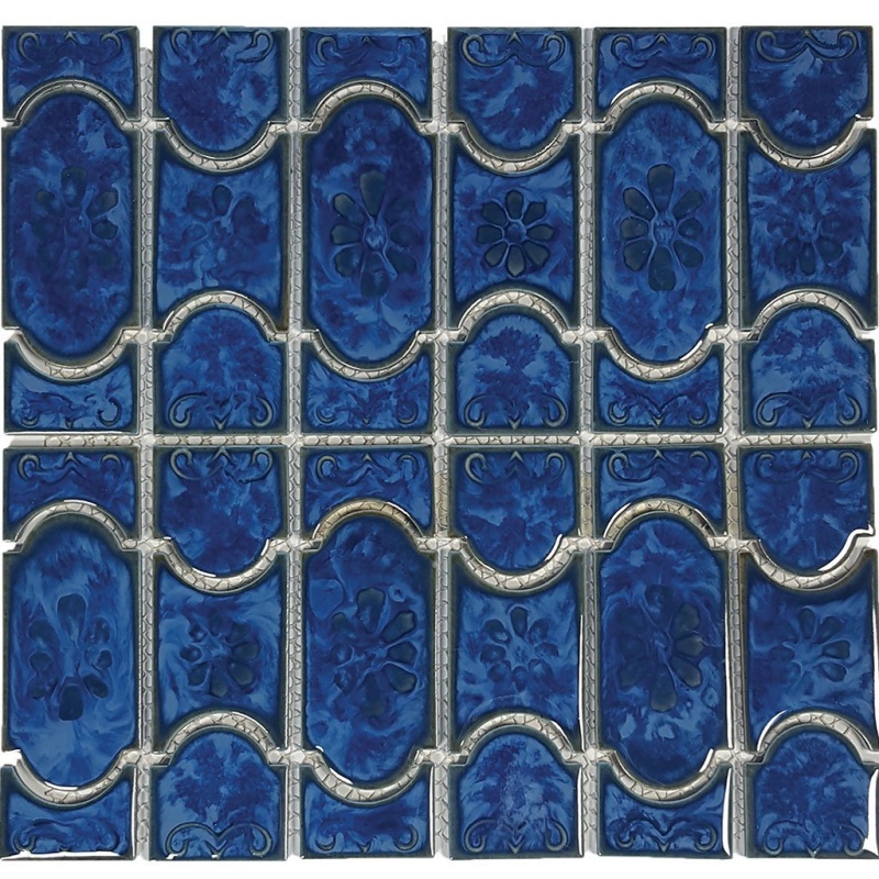 Aquatica Botanical Lake Blue Porcelain Mosaic