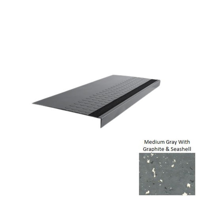 Spextones Medium Gray Rubber Stair Tread