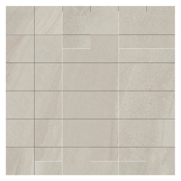 Limerock W Porcelain Mosaic - 2" X 2" - Natural