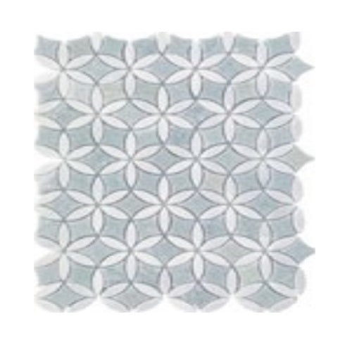 Mykonos Megali Marble Mosaic - 1.5" X 1.7" Flower - Polished