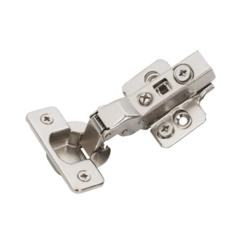 Euro Concealed Nickel Steel Frameless Self Close European Cabinet Hinge - Half Overlay - Nickel
