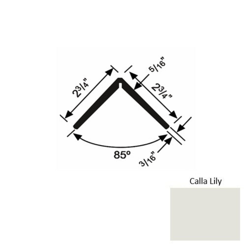 Solid 19 Calla Lily Rubber Corner Guard - 2 3/4" X 2 3/4" X 54"