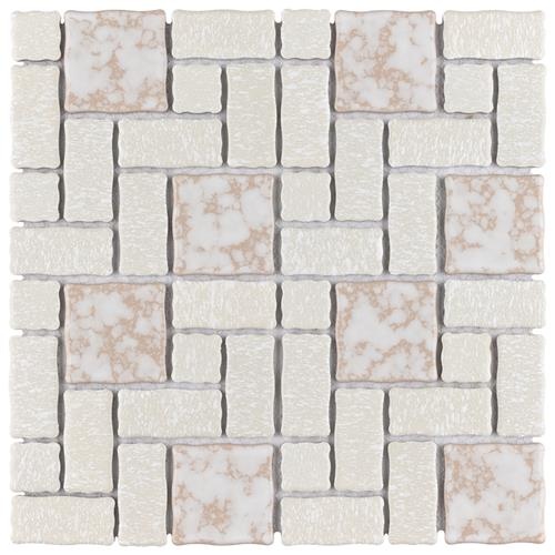 Academy Bone Porcelain Mosaic - Block Random - Mixed