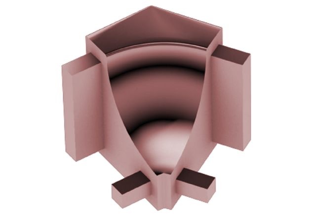 Dilex Ahk 135 Degree Inside Corner Metal Tile Edging Trim - Polished Copper Anodized Aluminum - 1/2" X 1"