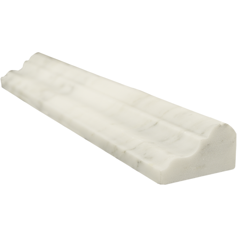 White Carrara Marble Liner - 2" X 12" F5 Chair Rail