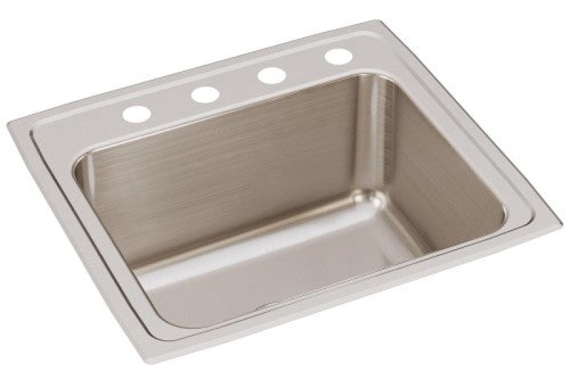 Dlr2219104 Lustertone Classic Stainless Steel Drop In Single Bowl Kitchen Sink - 22" X 19 1/2" X 10 1/8" With 4 Holes - Stainless Steel
