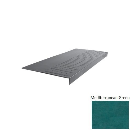 Evolving Styles Creative Elements Mediterranean Green Type 701E Distinct Designs Rubber - 15" X 72" Stair Tread - Rgt Radial Ii Raised Disc Design