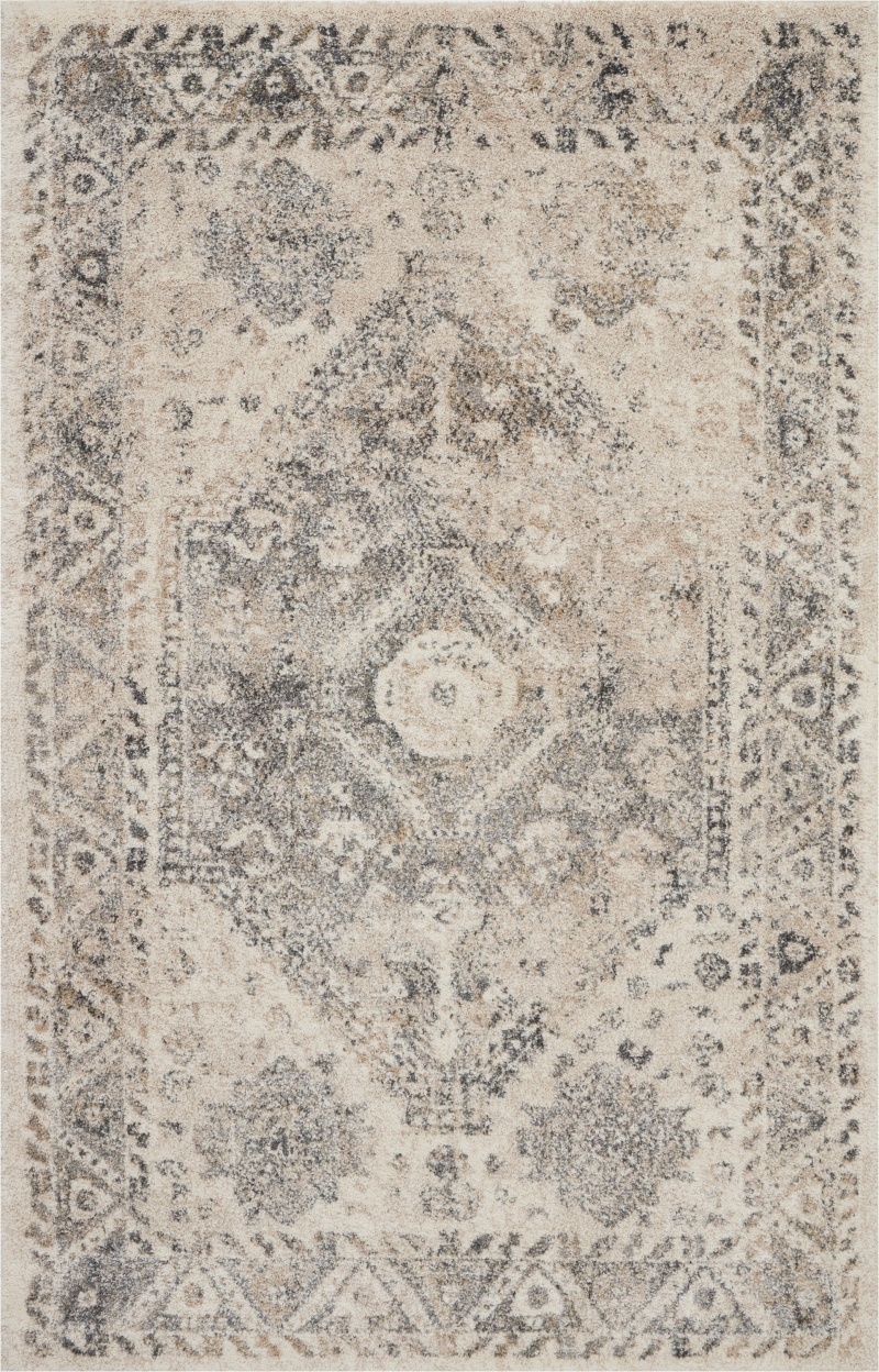 Fusion Cream / Grey Polypropylene Vintage Area Rug