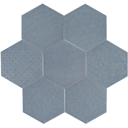 Albatross Deep Sea Deco Ceramic Tile - Matte - 7" X 8" Hexagon