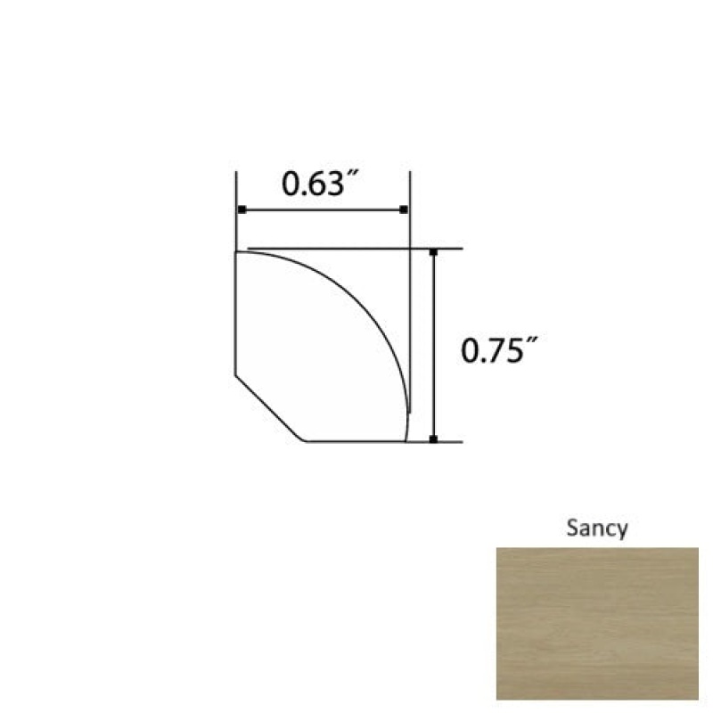 Diamond Sancy Luxury Vinyl Moulding / Trim - 94" Quarter Round - Commercial Ceramic Bead Uv Coating