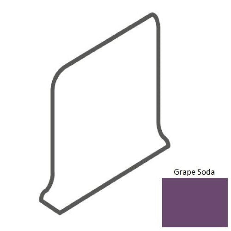 Bright & Matte Grape Soda Ceramic Wall Trim - 6" X 6" Thin Lip Cove Base Outcorner - Glossy