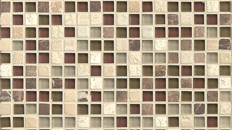 Eclipse Merlot Glass & Stone Mosaic - 5/8" X 5/8" - Glossy & Matte
