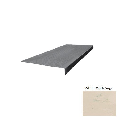 Evolving Styles Creative Elements White With Sage Type 650 SN Distinct Designs Rubber Stair Tread, 12" x 72"