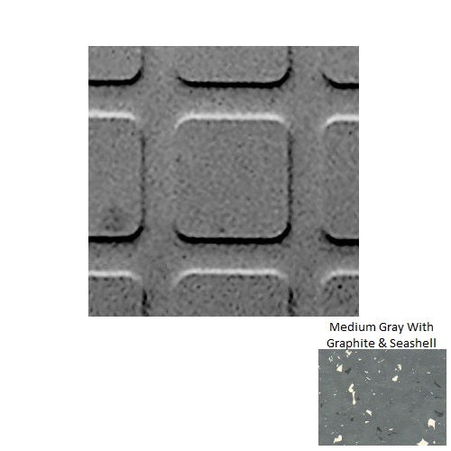 Spextones Medium Gray With Graphite & Seashell Sq Square 2 Rubber Distinct Designs Tile - Textured - 18" X 18"
