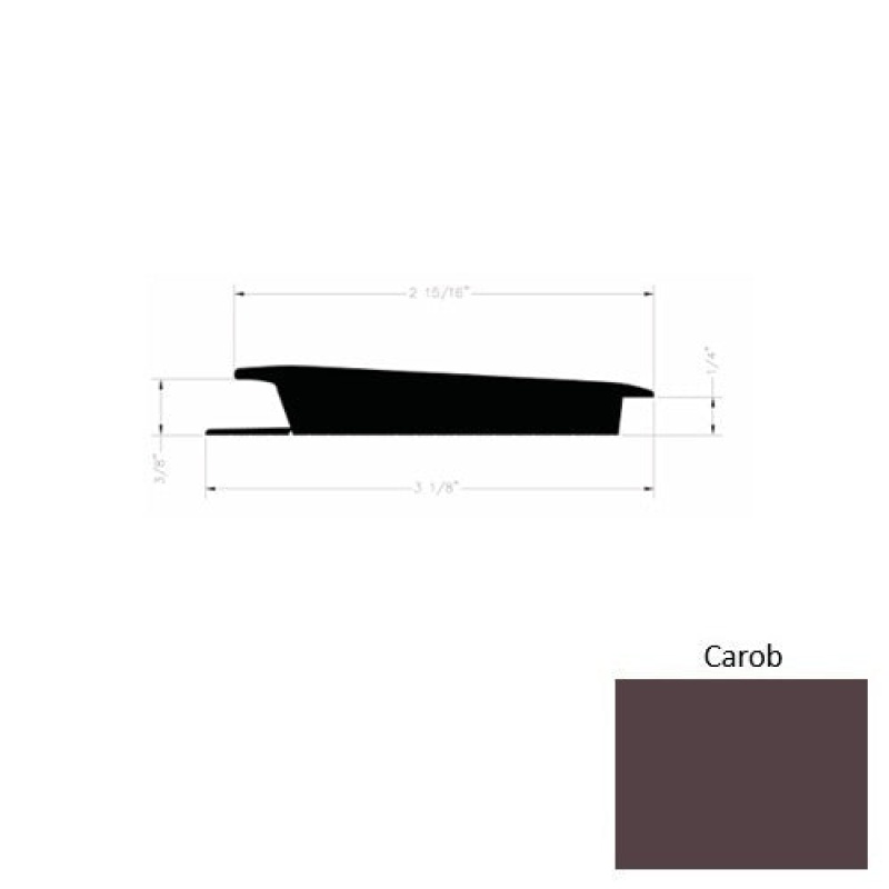 Solid 75 Carob Rubber Rolling Traffic Transition - 3 1/8" X 9 Ft (108") X 3/8" - 1/4"