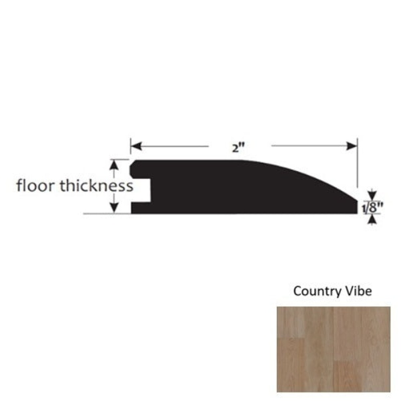 Timberbrushed Platinum Country Vibe Hardwood Moulding / Trim - 2" X 90" Flush Reducer - Urethane & Aluminum Oxide