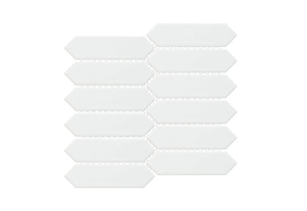 Artisan Plus White Porcelain Mosaic - Picket Fence - Glossy