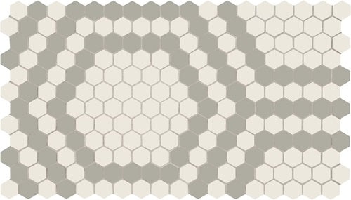 Unglazed Mosaics Ice White / Light Smoke Diamond Weave Porcelain Mosaic - 1" Hexagon - Matte