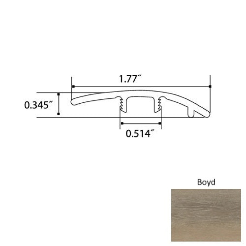 Jasper Boyd Luxury Vinyl Moulding / Trim - 94" Reducer - Commercial Ceramic Bead Uv Coating