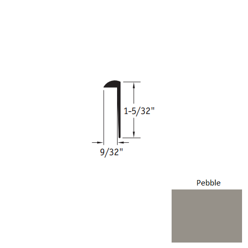 Johnsonite Pebble Vinyl Moulding / Trim - 9/32" X 12 Ft (144") Square Cap Cove Cap - Square Cap Cove Cap