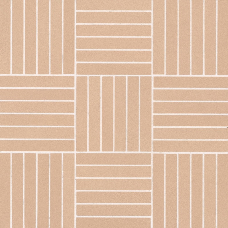 Sahara Rose Porcelain Mosaic - 5/8" X 4" Crosshatch - Matte